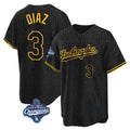 Los Angeles Dodgers #3 Edwin D¨ªaz Player Black Gold CLOTHIN World Series Meet Limited Home Stitched Jerseys
