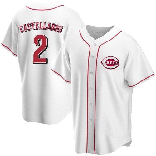 Cincinnati Reds #2 Nick Castellanos White CLOTHIN 2021 Replica Home Jersey