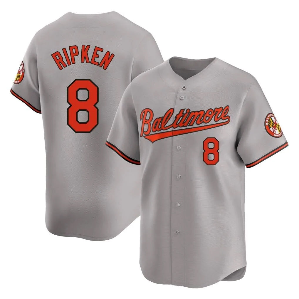 Baltimore Orioles #8 Cal Ripken Player Gray CLOTHIN Limited Home Game Stitched Jerseys