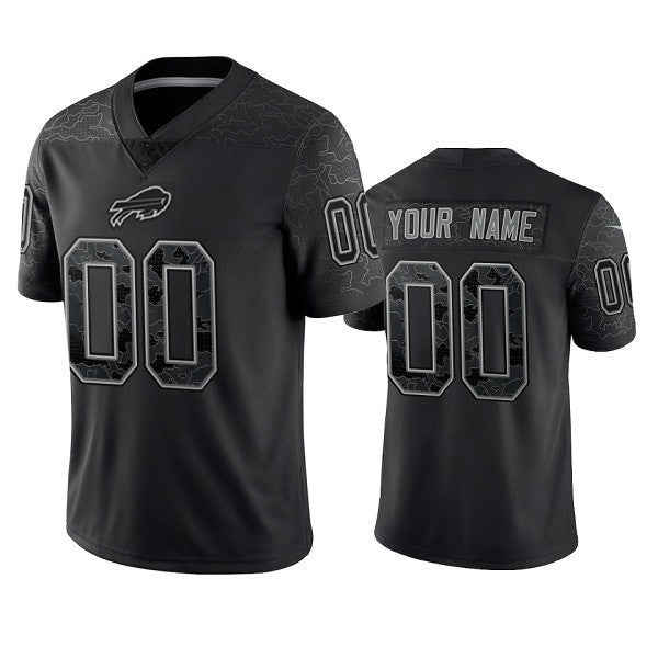 Custom B.Bills Active Player Black CLOTHIN Reflective Limited Stitched Jersey