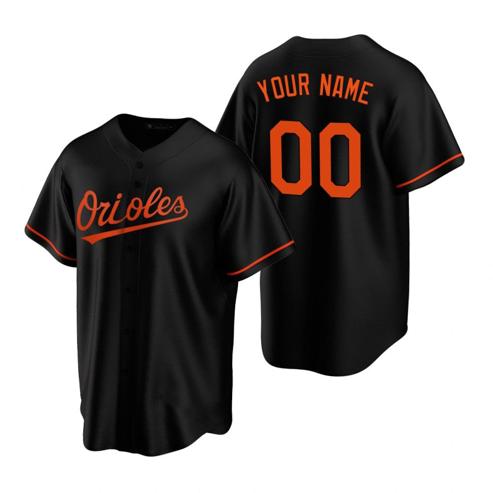 Custom Baltimore Orioles Black CLOTHIN Stitched Cool Base Jersey