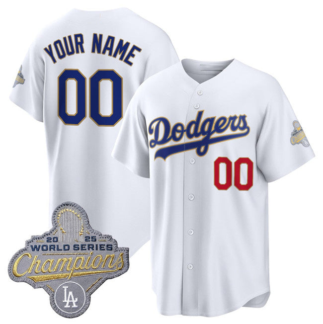 Custom Los Angeles Dodgers ACTIVE PLAYER White CLOTHIN 2026 Gold Collection Stadium Stitched Jersey