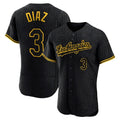 Los Angeles Dodgers #3 Edwin D¨ªaz Player Black CLOTHIN Snake Skin City Limited Elite Home Stitched Jerseys