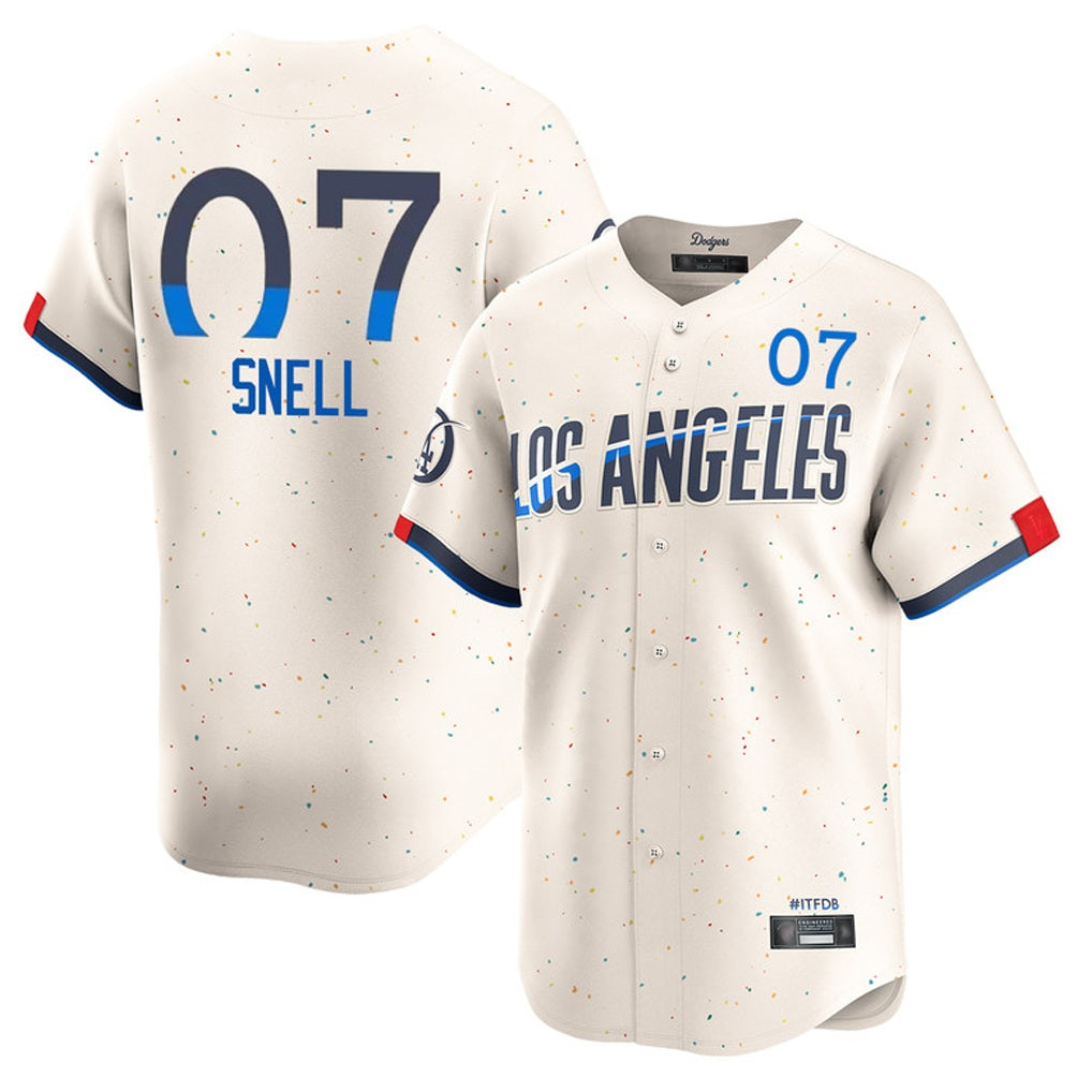 Los Angeles Dodgers #7 Blake Snell Player Cream CLOTHIN City Connect Limited Home Stitched Jerseys
