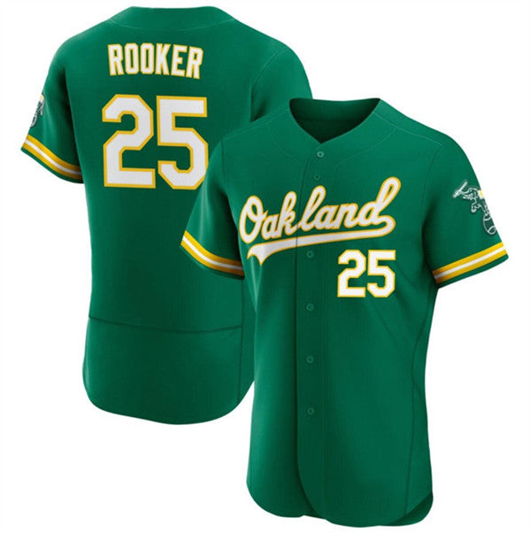Oakland Athletics #25 Brent Rooker Green CLOTHIN Flex Base Stitched Jersey