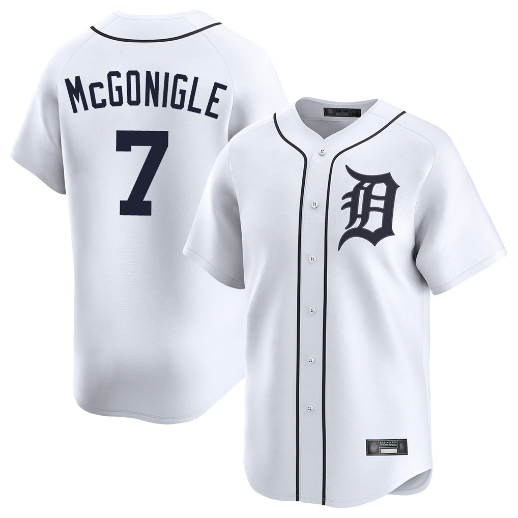 Detroit Tigers #7 Kevin McGonigle Player White CLOTHIN Home Limited Stitched Jerseys