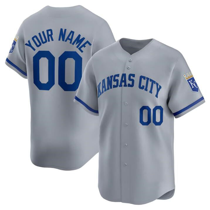 Custom Kansas City Royals Active Player Gray CLOTHIN 2024 Alternate Limited Stitched Jersey