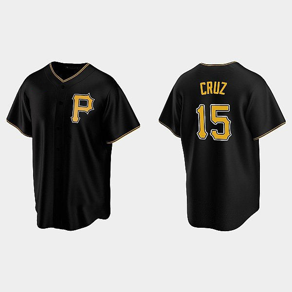 Pittsburgh Pirates #15 Oneil Cruz Black CLOTHIN Alternate Team Logo Coolbase Jersey