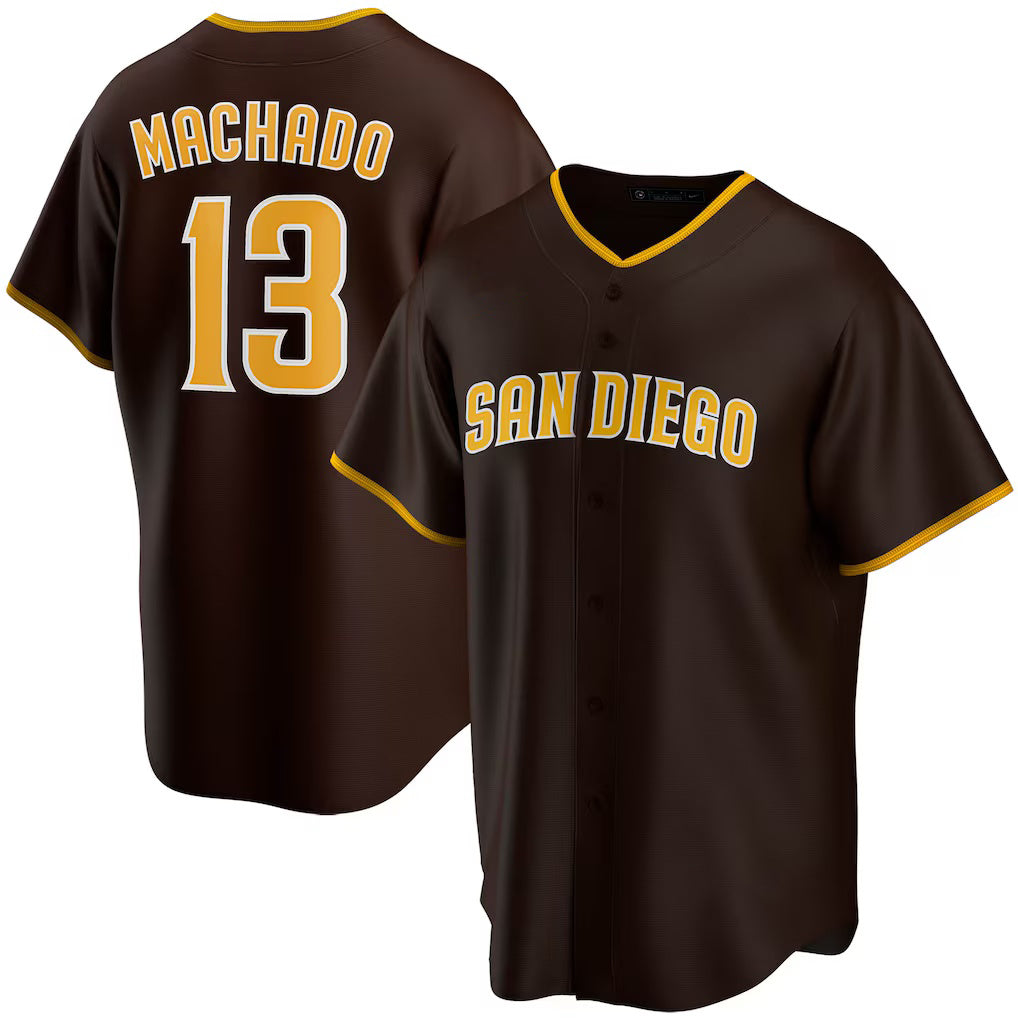 San Diego Padres #13 Manny Machado Brown CLOTHIN Alternate Replica Player Jersey