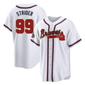 Atlanta Braves #99 Spencer Strider Player White Gold CLOTHIN Home Game Stitched Jerseys