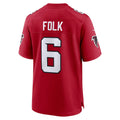 A.Falcons #6 Nick Folk Red CLOTHIN Team Game Jersey