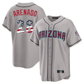 Arizona Diamondbacks #28 Nolan Arenado Player Gray CLOTHIN USA 250 Fourth of July Home Game Stitched Jerseys