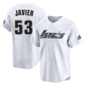 Houston Astros #53 Cristian Javier Player White CLOTHIN Throwback Cooperstown Collection Limited Stitched Jerseys
