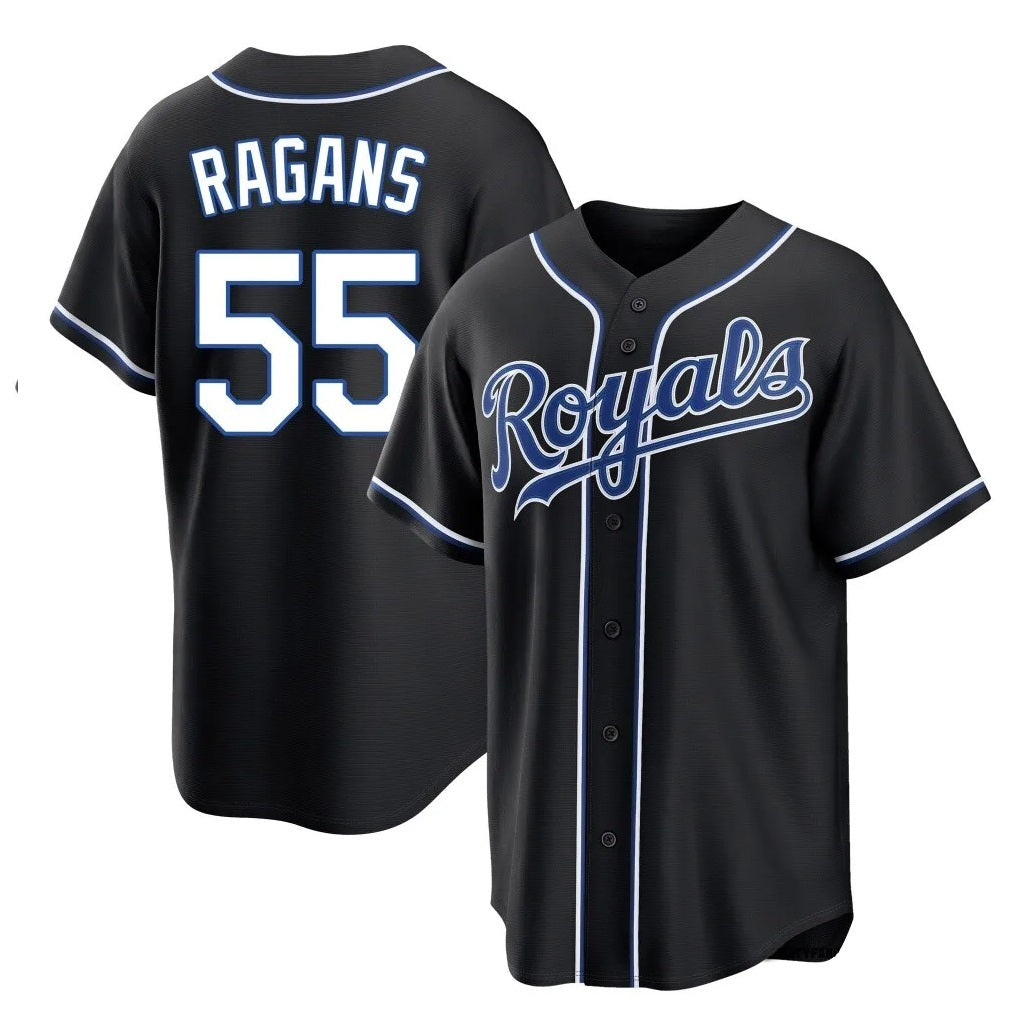 Kansas City Royals #55 Cole Ragans Player Black CLOTHIN Carbon Fashion Home Game Stitched Jerseys