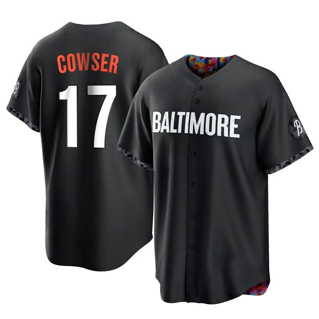 Baltimore Orioles #17 Colton Cowser Player Black CLOTHIN City Connect Home Game Stitched Jerseys