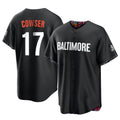 Baltimore Orioles #17 Colton Cowser Player Black CLOTHIN City Connect Home Game Stitched Jerseys