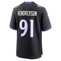 B.Ravens #91 Trey Hendrickson Black CLOTHIN Alternate Game Jersey