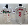 Philadelphia Phillies #3 Bryce Harper White CLOTHIN Phanatic Limited Stitched Jersey