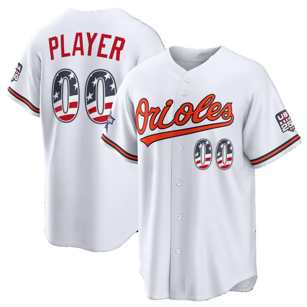 Custom Baltimore Orioles 2026 All-Star Edition Stars & Stripes White CLOTHIN Stadium Pick-A-Player Jersey