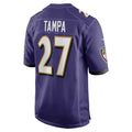B.Ravens #27 T.J. Tampa Purple CLOTHIN Team Game Jersey