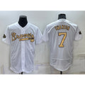 Atlanta Braves #7 Dansby Swanson White CLOTHIN 2022 All Star Stitched Flex Base Jersey
