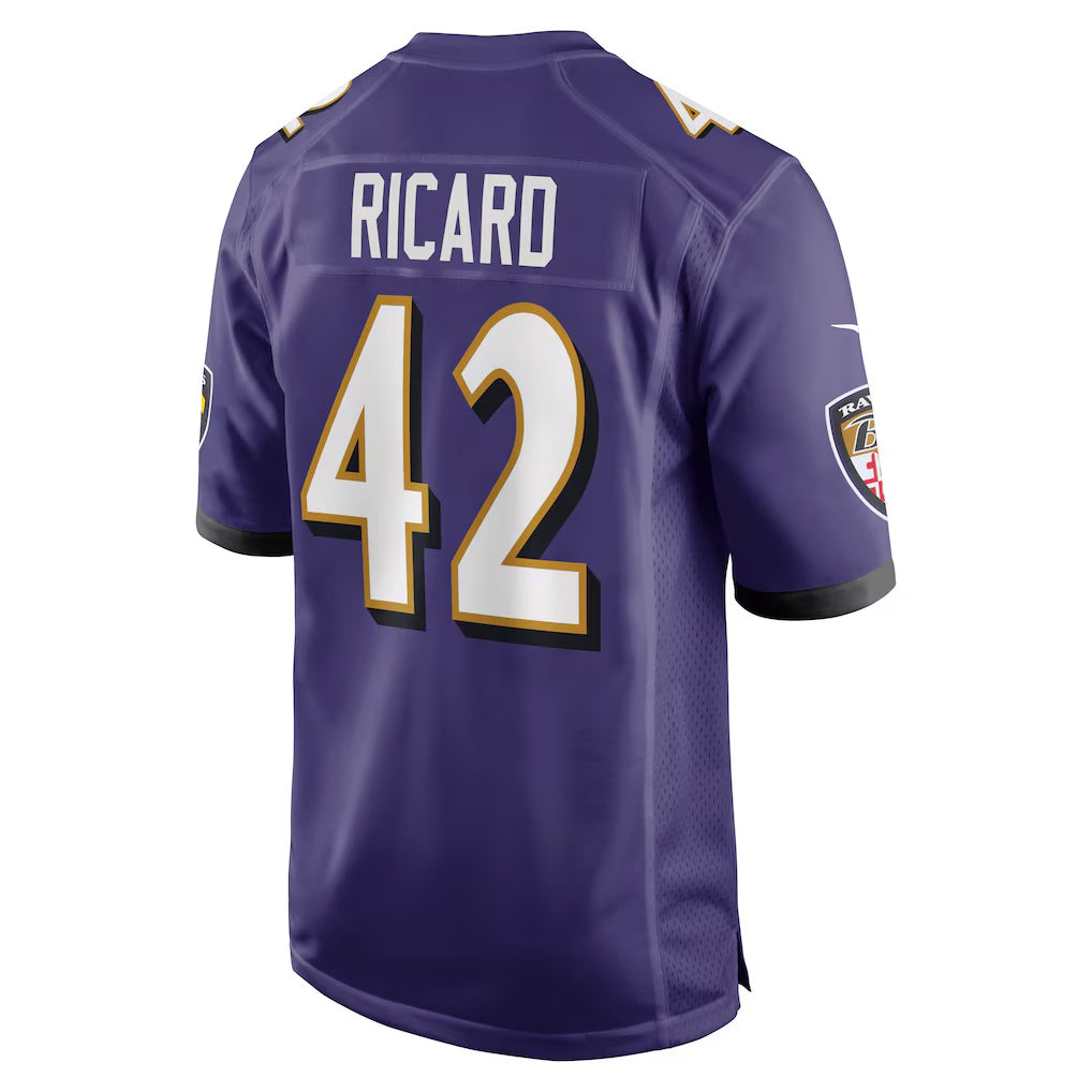 B.Ravens #42 Patrick Ricard Purple CLOTHIN Game Jersey
