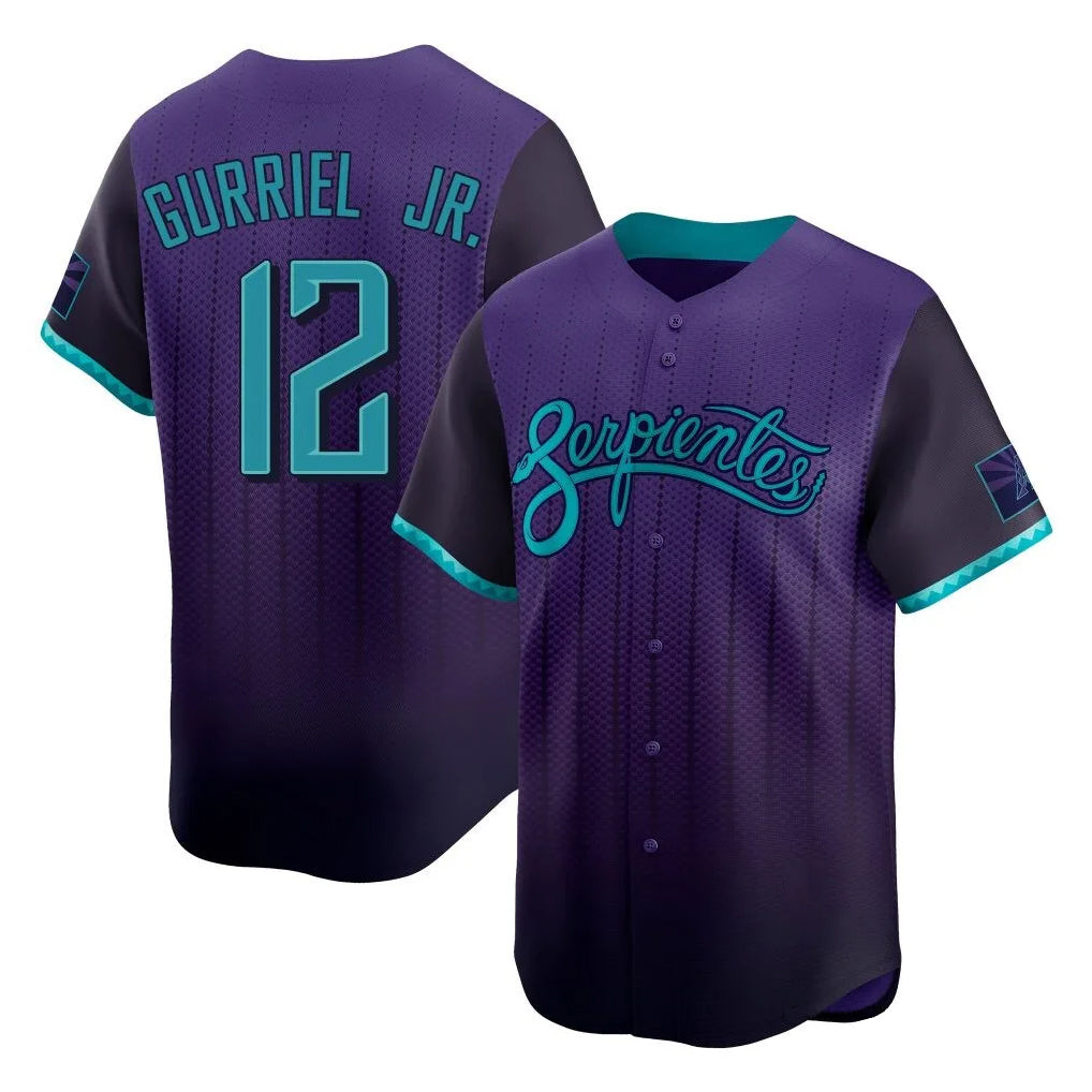 Arizona Diamondbacks #12 Lourdes Gurriel Jr Player Purple CLOTHIN City Connect Limited Home Game Stitched Jerseys