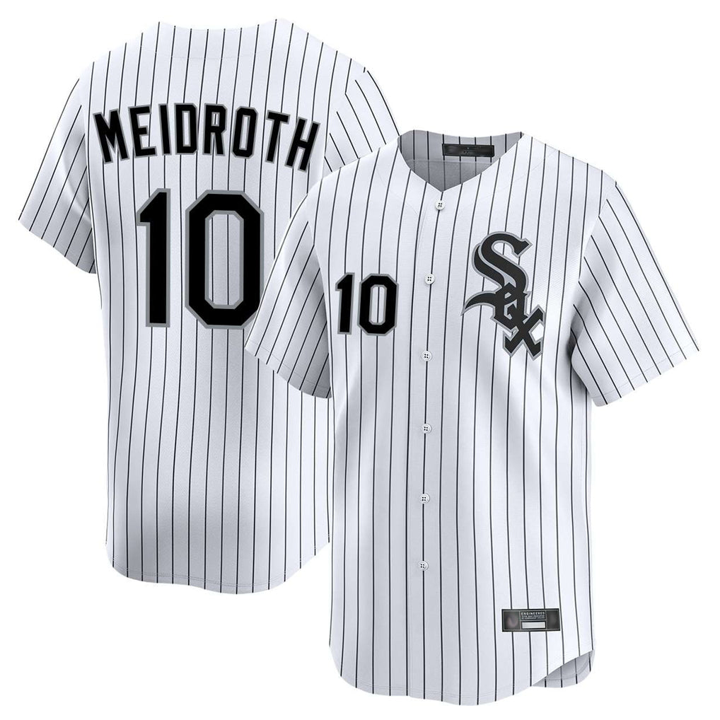 Chicago White Sox #10 Chase Meidroth Player White CLOTHIN Stripe Limited Home Stitched Jerseys