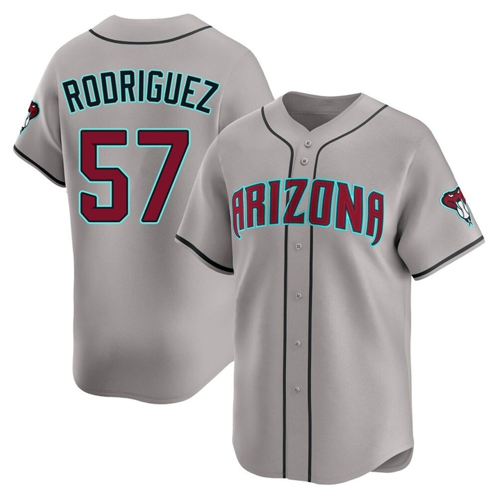 Arizona Diamondbacks #57 Eduardo Rodriguez Player Gray CLOTHIN Road Limited Home Game Stitched Jerseys