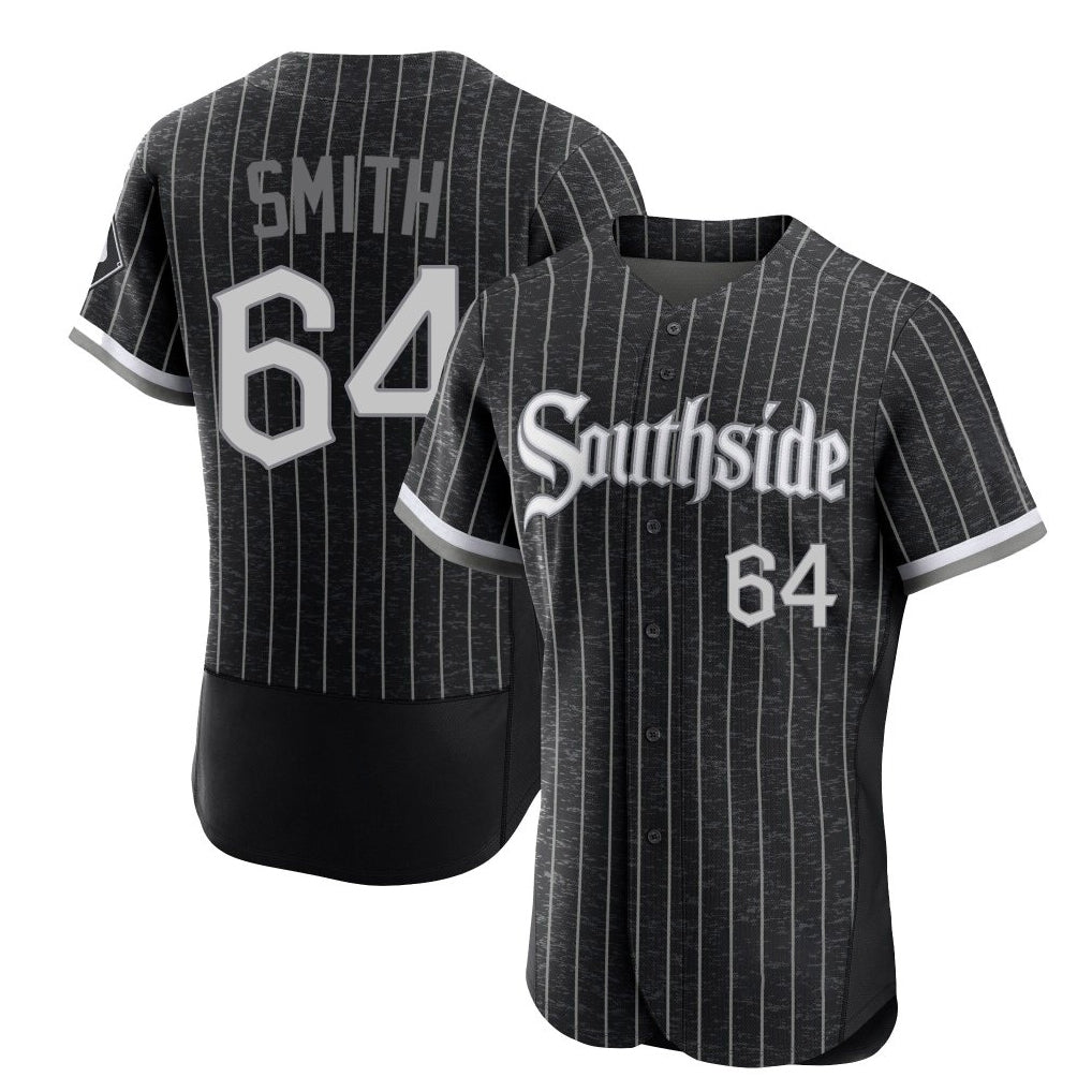 Chicago White Sox #64 Shane Smith Player Black CLOTHIN City Connect Limited Elite Home Stitched Jerseys