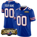 Custom B.Bills Active Player Blue CLOTHIN 2023 F.U.S.E. AFC East Champions Ptach Stitched Jersey