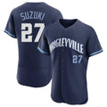 Chicago Cubs #27 Seiya Suzuki Player Navy CLOTHIN City Connect Limited Elite Home Stitched Jerseys