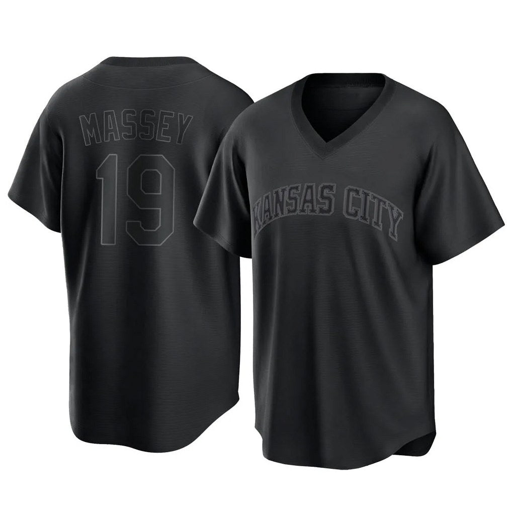 Kansas City Royals #19 Michael Massey Player Black CLOTHIN Fashion Game Stitched Jerseys