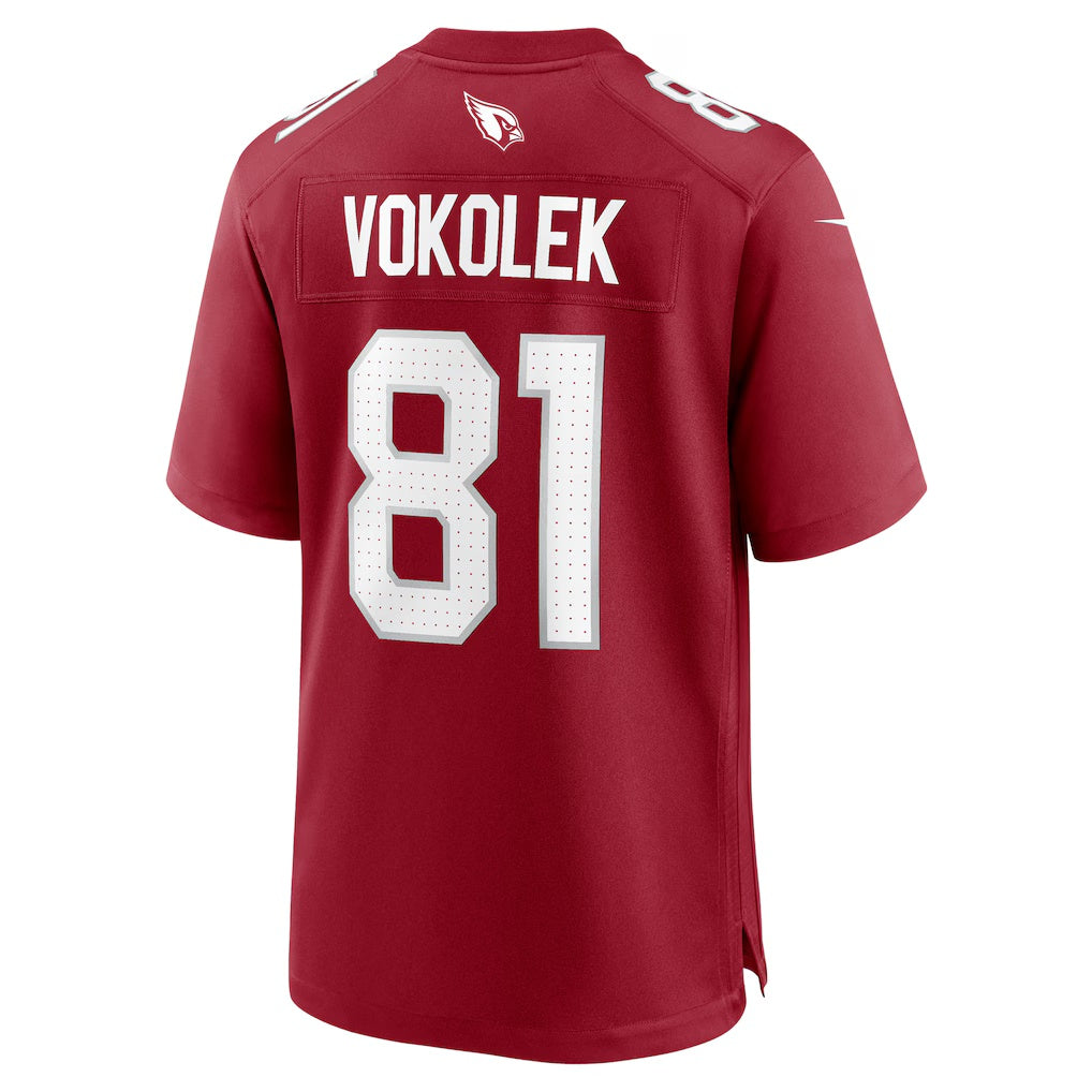 A.Cardinals #81 Travis Vokolek Cardinal CLOTHIN Team Game Jersey