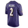 B.Ravens #2 Nate Wiggins Purple CLOTHIN Player Game Jersey