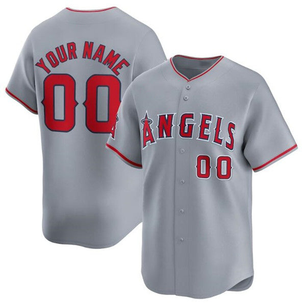 Custom Los Angeles Angels Active Player Gray CLOTHIN Away Limited Stitched Jersey