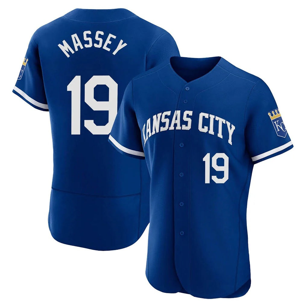 Kansas City Royals #19 Michael Massey Player Royal CLOTHIN City Connect Limited Elite Home Game Stitched Jerseys