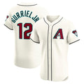 Arizona Diamondbacks #12 Lourdes Gurriel Jr. Cream CLOTHIN Home Elite Jersey