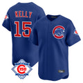 Chicago Cubs #15 Carson Kelly Player Royal CLOTHIN 150th Anniversary Limited Home Stitched Jerseys