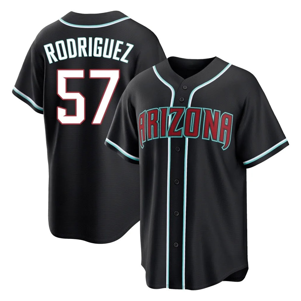 Arizona Diamondbacks #57 Eduardo Rodriguez Player Black CLOTHIN Home Game Stitched Jerseys