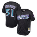 Arizona Diamondbacks #51 Randy Johnson Player Black CLOTHIN Mitchell & Ness Throwback Cooperstown Collection Mesh Limited Stitched Jerseys