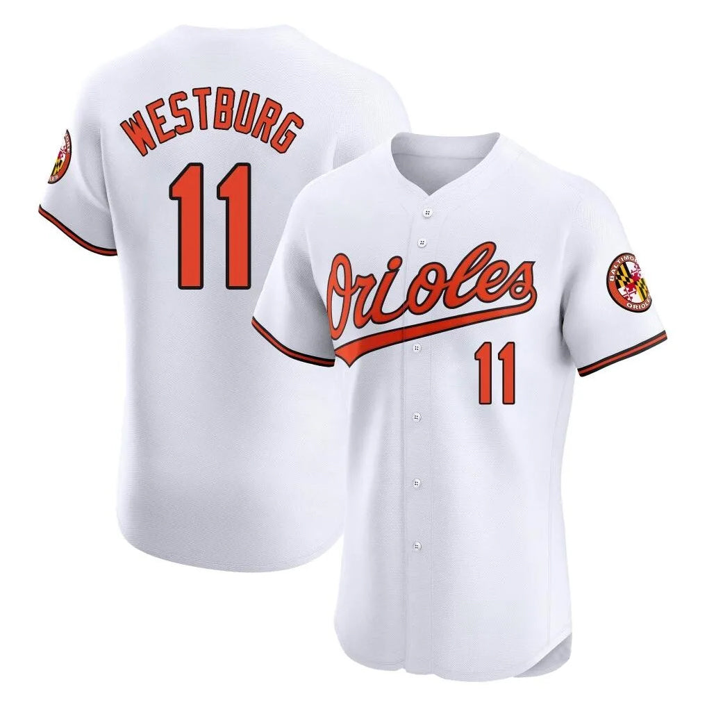 Baltimore Orioles #11 Jordan Westburg Player White CLOTHIN Limited Elite Home Game Stitched Jerseys