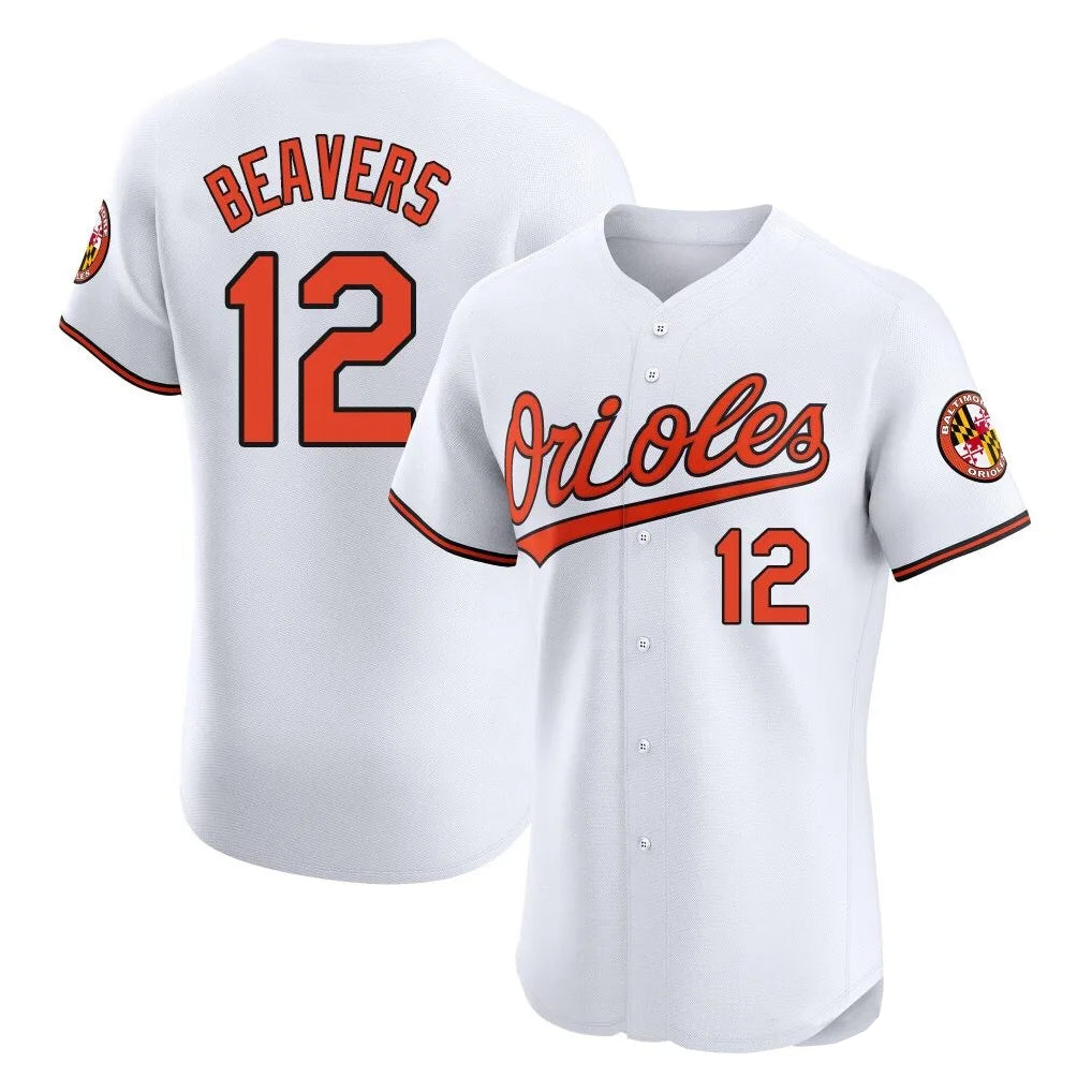 Baltimore Orioles #12 Dylan Beavers Player White CLOTHIN Limited Elite Home Game Stitched Jerseys