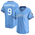 Kansas City Royals #9 Vinnie Pasquantino Player Light Blue CLOTHIN Limited Throwback Cooperstown Collection T-shirt Stitched Jerseys