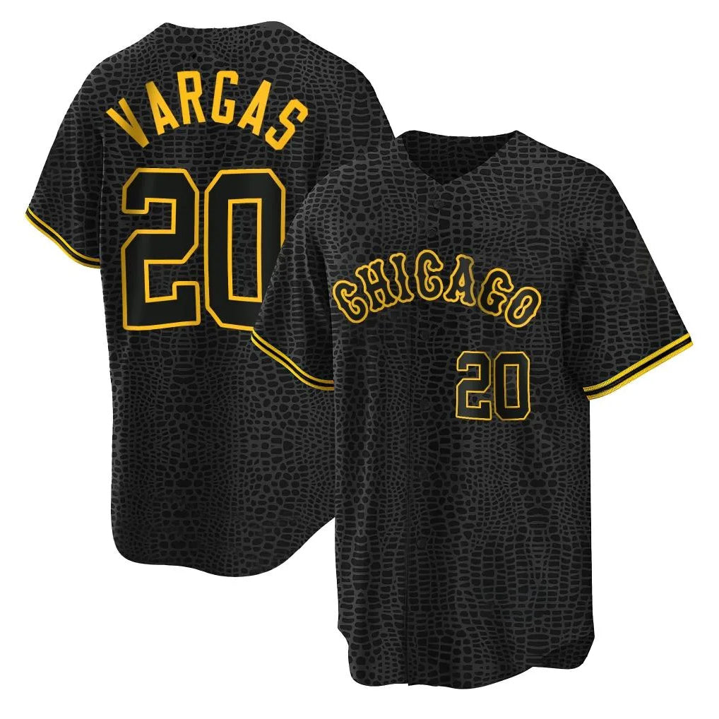 Chicago White Sox #20 Miguel Vargas Player Black CLOTHIN Snake Skin City Home Game Stitched Jerseys