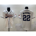 Detroit Tigers #22 Parker Meadows White CLOTHIN With Patch Cool Base Stitched Jersey