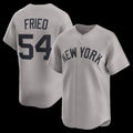 New York Yankees #54 Max Fried Gray CLOTHIN Road Limited Player Jersey