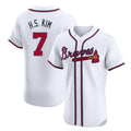 Atlanta Braves #7 Ha-Seong Kim Player White CLOTHIN Limited Elite Home Game Stitched Jerseys