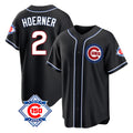 Chicago Cubs #2 Nico Hoerner Player Black CLOTHIN Fashion Out 150th Anniversary Game Stitched Jerseys