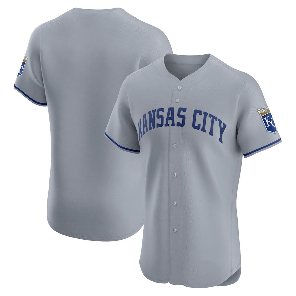 Kansas City Royals Gray CLOTHIN Road Vapor Premier Elite Patch Jersey